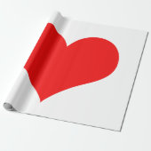 Papier Cadeau Cœur Rouge Mignon Saint-Valentin Couleur Personnal (Déroulé)