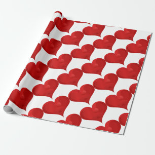 Papier Cadeau Coeur rouge pour la Saint-Valentin