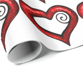 Papier Cadeau Coeur roux (Coin rond)