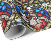 PAPIER CADEAU COEUR SACRÉ DE JÉSUS (Coin rond)