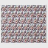 Papier Cadeau Coeur sur une couverture plate (Plat)