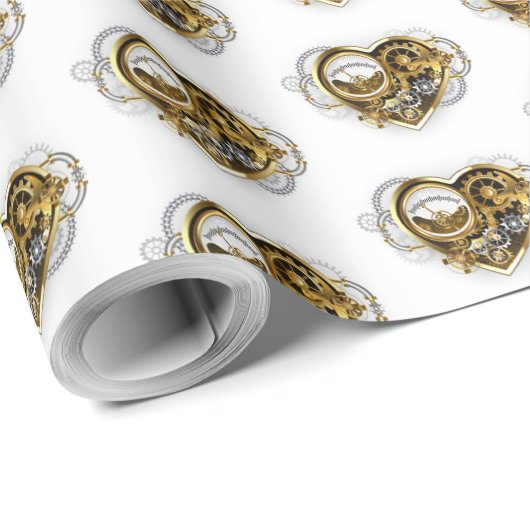 Papier Cadeau Coeur vapeur avec un manomètre (Coin rond)