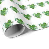 Papier Cadeau coeur vert (Coin rond)