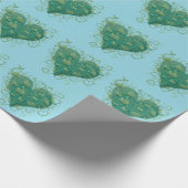 Papier Cadeau Coeur vert à l'intérieur (Coin)