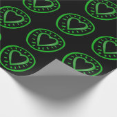 Papier Cadeau Coeur vert pour les Verts 1 Papier à enveloppement (Coin)