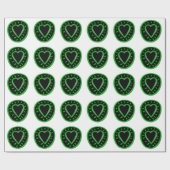 Papier Cadeau Coeur vert pour les verts 2 papier enveloppant (Plat)