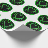 Papier Cadeau Coeur vert pour les verts 2 papier enveloppant (Coin)