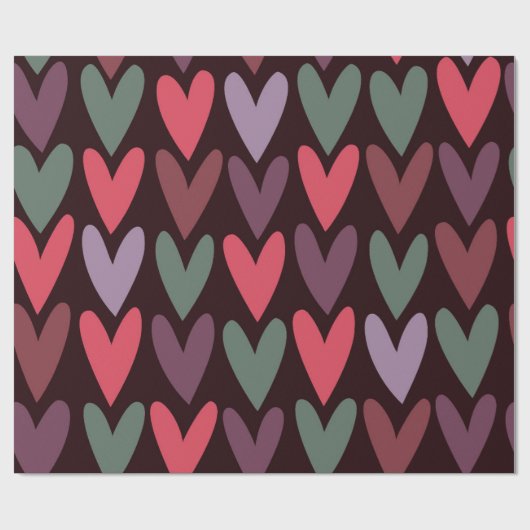 Papier Cadeau Coeurs 6 (Plat)