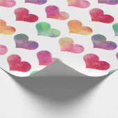 Papier Cadeau Cœurs à l'aquarelle - Amour (Coin)