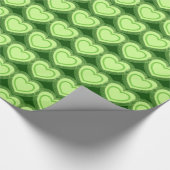 Papier Cadeau Coeurs Abstraits modernes - Vert citron vert (Coin)