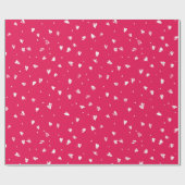 Papier Cadeau Cœurs abstraits sur fond rouge (Plat)