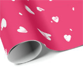 Papier Cadeau Coeurs Abstraits sur le rouge (Coin rond)