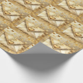 Papier Cadeau Coeurs Aimer thème Coeurs d'or arrière - plan (Coin)