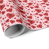 Papier Cadeau Coeurs amoureux (Coin rond)