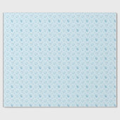 Papier Cadeau Cœurs aquarelle bleu bébé (Plat)