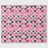 Papier Cadeau Cœurs aquarelles enchanteurs | Motif à pois (Plat)