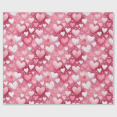 Papier Cadeau Cœurs aquarelles enchanteurs | Motif à pois (Plat)