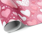 Papier Cadeau Cœurs aquarelles enchanteurs | Motif à pois (Coin rond)