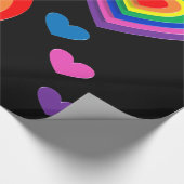 Papier cadeau coeurs arc-en-ciel (Coin)