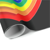 Papier cadeau coeurs arc-en-ciel (Coin rond)