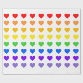 Papier Cadeau Coeurs arc-en-ciel (Plat)