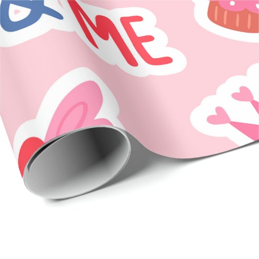 Papier Cadeau Coeurs, arc-en-ciel et l'amour Incriptions Envelop (Coin rond)