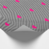 Papier Cadeau Coeurs avec chèques en noir et blanc (Coin)
