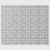 Papier Cadeau Cœurs avec Rayures Noir et Blanc (Plat)