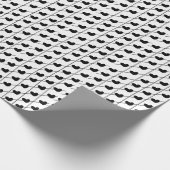 Papier Cadeau Coeurs avec stries Noir et Blanc (Coin)