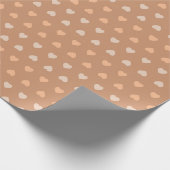 Papier Cadeau Coeurs beiges Brown (Coin)