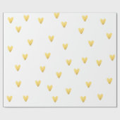 Papier Cadeau Coeurs blanc et or (Plat)