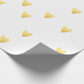 Papier Cadeau Coeurs blanc et or (Coin)