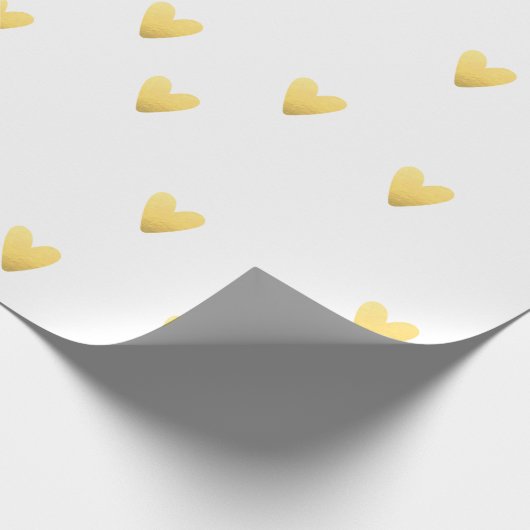 Papier Cadeau Coeurs blanc et or (Coin)