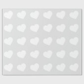 Papier Cadeau Coeurs blancs (Plat)