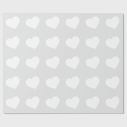 Papier Cadeau Coeurs blancs (Plat)