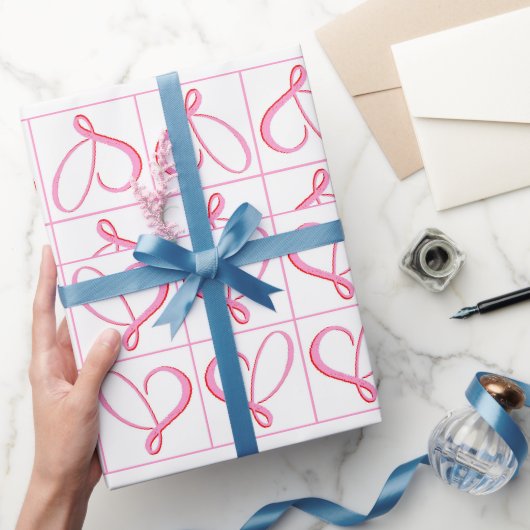 Papier Cadeau Cœurs blancs roses Romance Simple (Cadeaux)