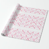 Papier Cadeau Cœurs blancs roses Romance Simple (Déroulé)