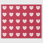 Papier Cadeau Coeurs blancs rouges Saint Valentin (Plat)