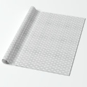 Papier Cadeau Cœurs blancs sur lin gris clair (Déroulé)