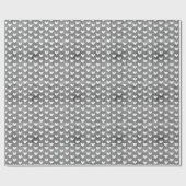 Papier Cadeau Cœurs blancs sur lin gris foncé (Plat)