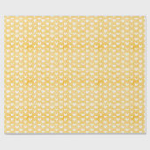 Papier Cadeau Cœurs blancs sur lin jaune moutarde (Plat)