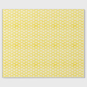 Papier Cadeau Cœurs blancs sur lin jaune vif (Plat)