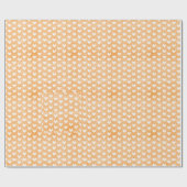 Papier Cadeau Cœurs blancs sur lin orange clair (Plat)