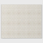 Papier Cadeau Cœurs blancs sur lin tan (Plat)