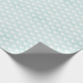 Papier Cadeau Coeurs blancs sur lin vert pâle (Coin)