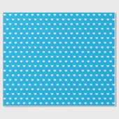 Papier Cadeau coeurs blancs sur papier d'emballage aqua (Plat)
