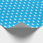 Papier Cadeau coeurs blancs sur papier d'emballage aqua (Coin)