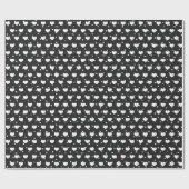 Papier Cadeau Coeurs blancs sur Pois (Plat)