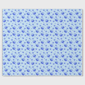 Papier Cadeau Cœurs Bleus Bébé (Plat)