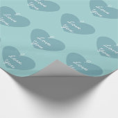Papier Cadeau Coeurs Bleus Chic (Coin)